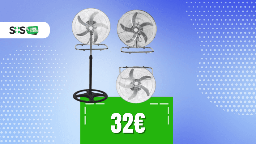 Immagine di Il caldo non ha scampo: ventilatore 3 in 1 a soli 32€!