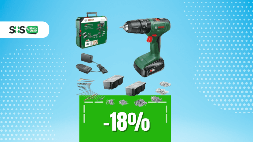 Immagine di 108€ e porti a casa un efficiente e potente trapano Bosch