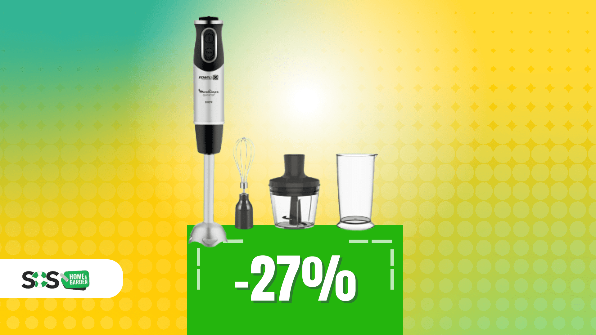 Immagine di Frullatore a immersione Moulinex a soli 40€ con 3 accessori!