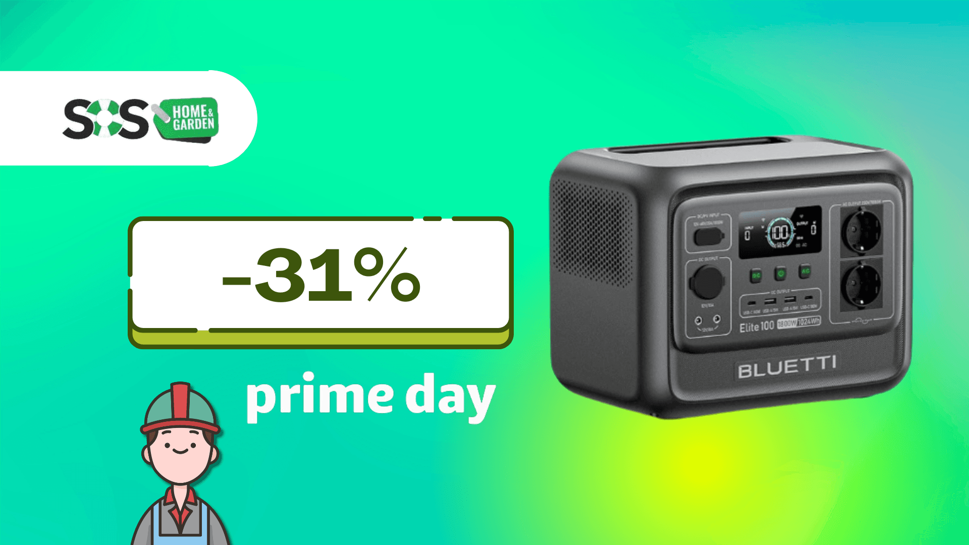 Immagine di Energia sempre con te: BLUETTI Elite 100 V2 in offerta Prime