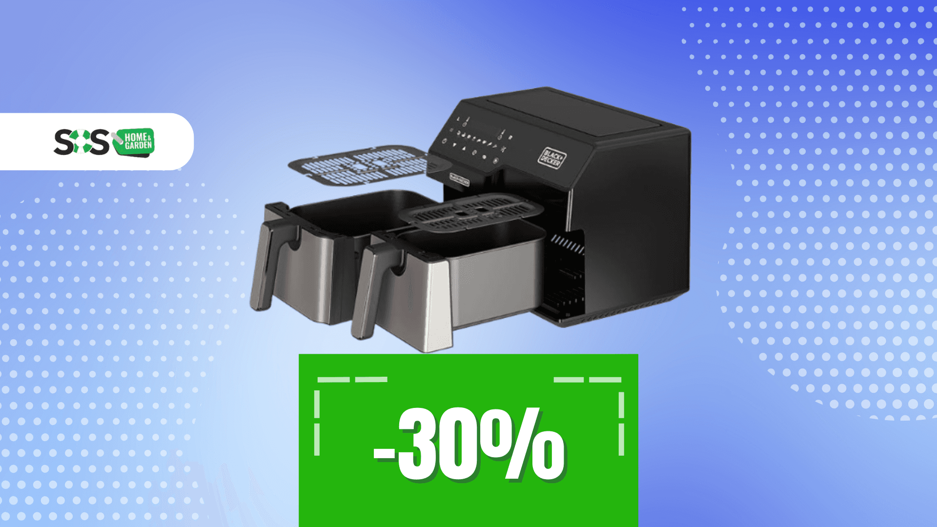 Immagine di Friggitrice ad aria Black+Decker con 2 cestelli a 152€!