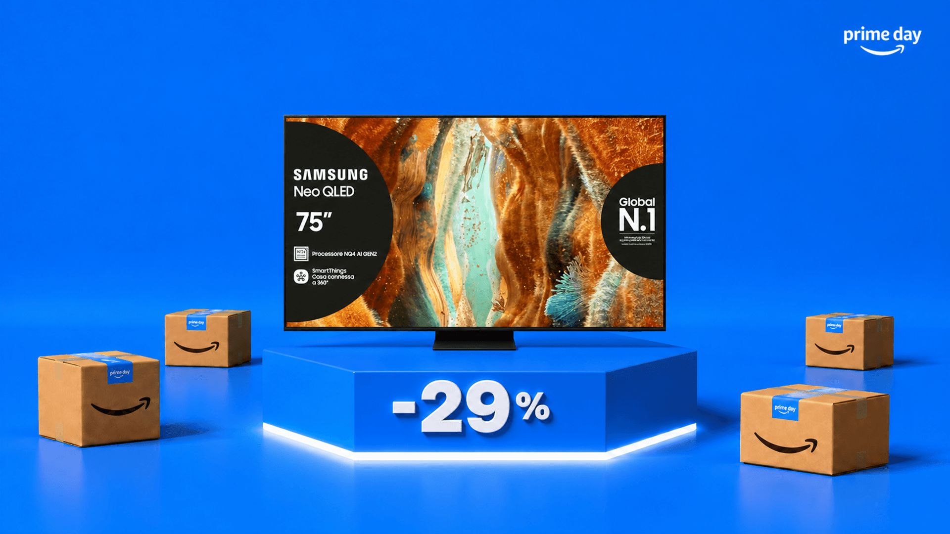 Immagine di La smart tv Samsung Neo QLED QN74F scende a 999€: 400€ in meno