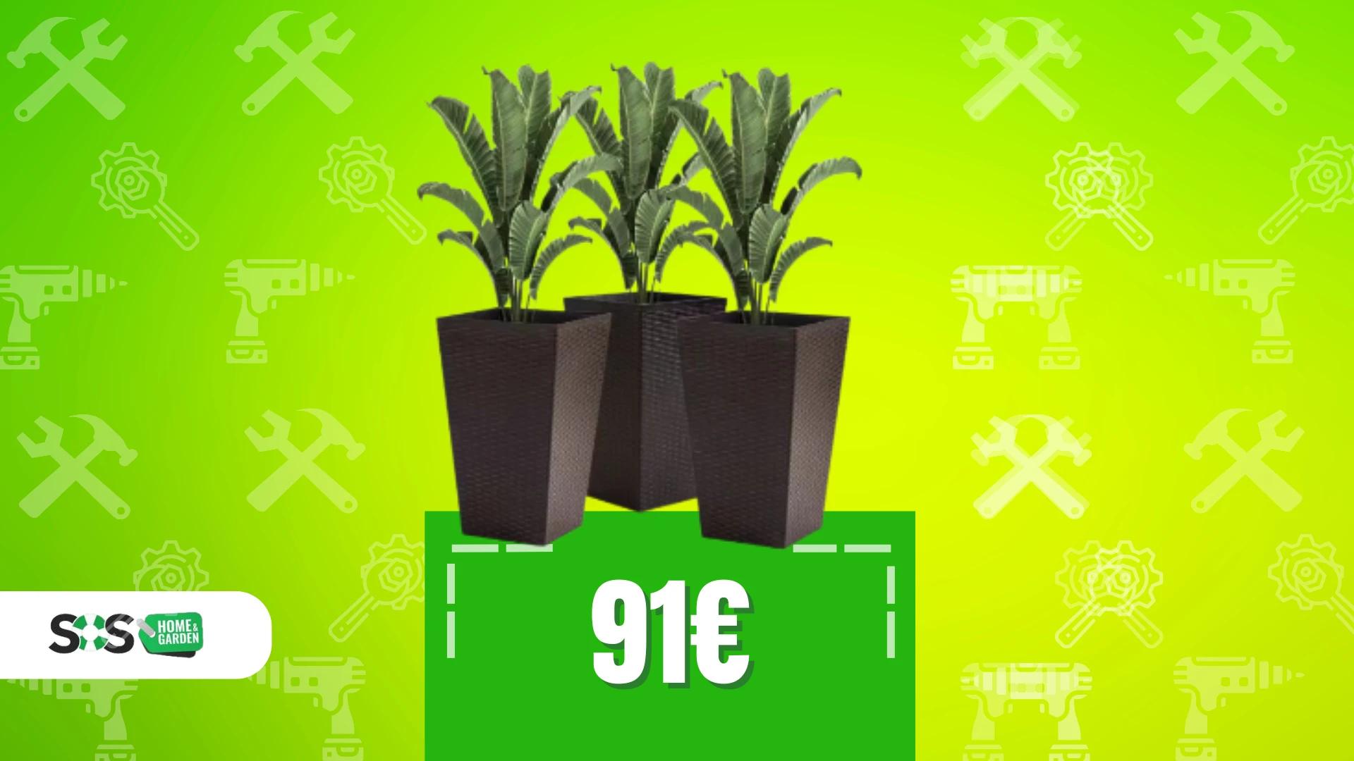 Immagine di Eleganza per il giardino con questo set di 3 vasi quadrati!