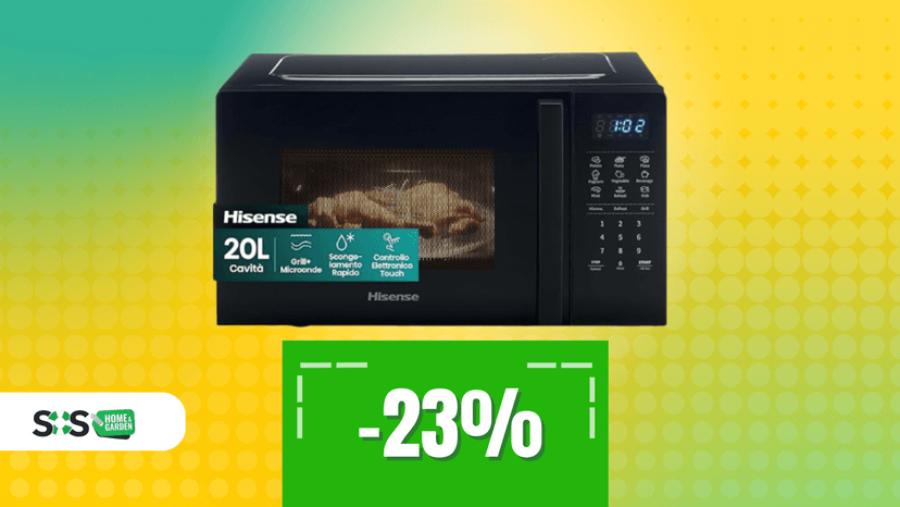 Immagine di Compatto e potente: microonde Hisense con grill a soli 99€!