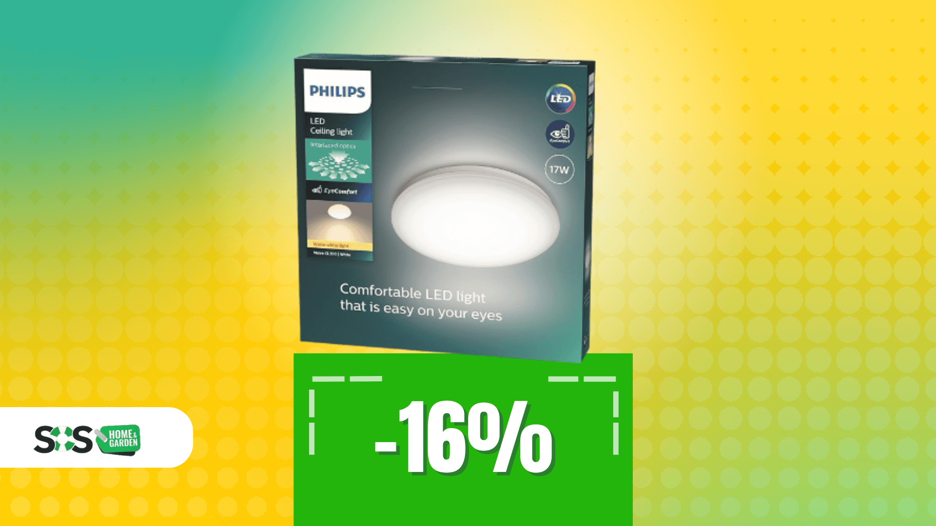 Immagine di Plafoniera LED Philips a soli 17€: design top e luce calda!