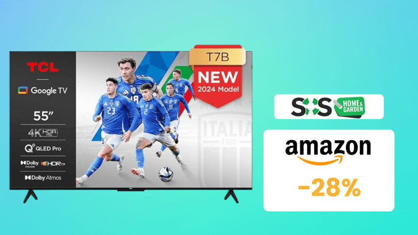 Immagine di Smart TV TCL QLED 55” a 434€: per gaming e contenuti streaming!