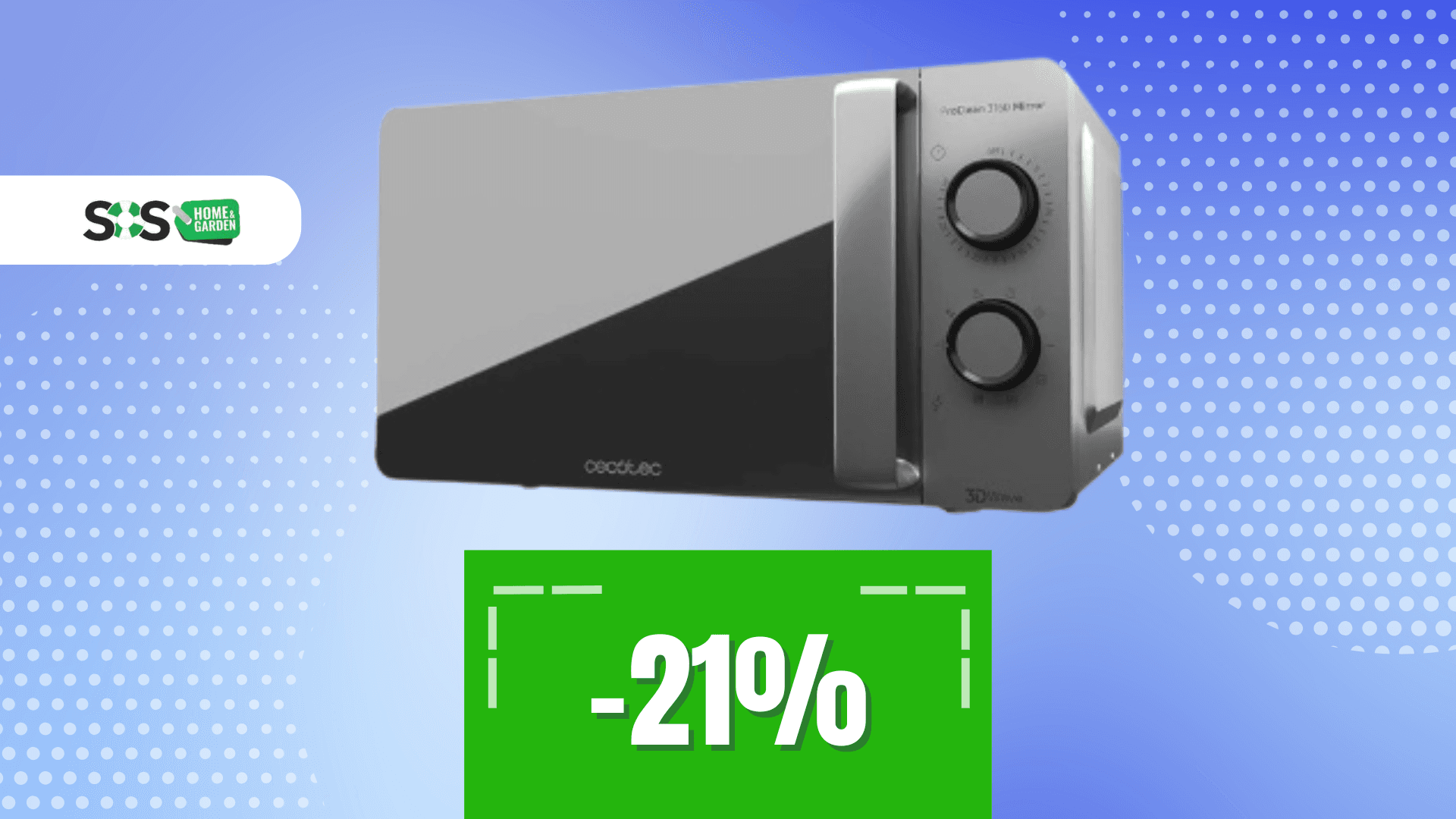 Immagine di Microonde Cecotec a 59€ con grill e tecnologia 3DWave!