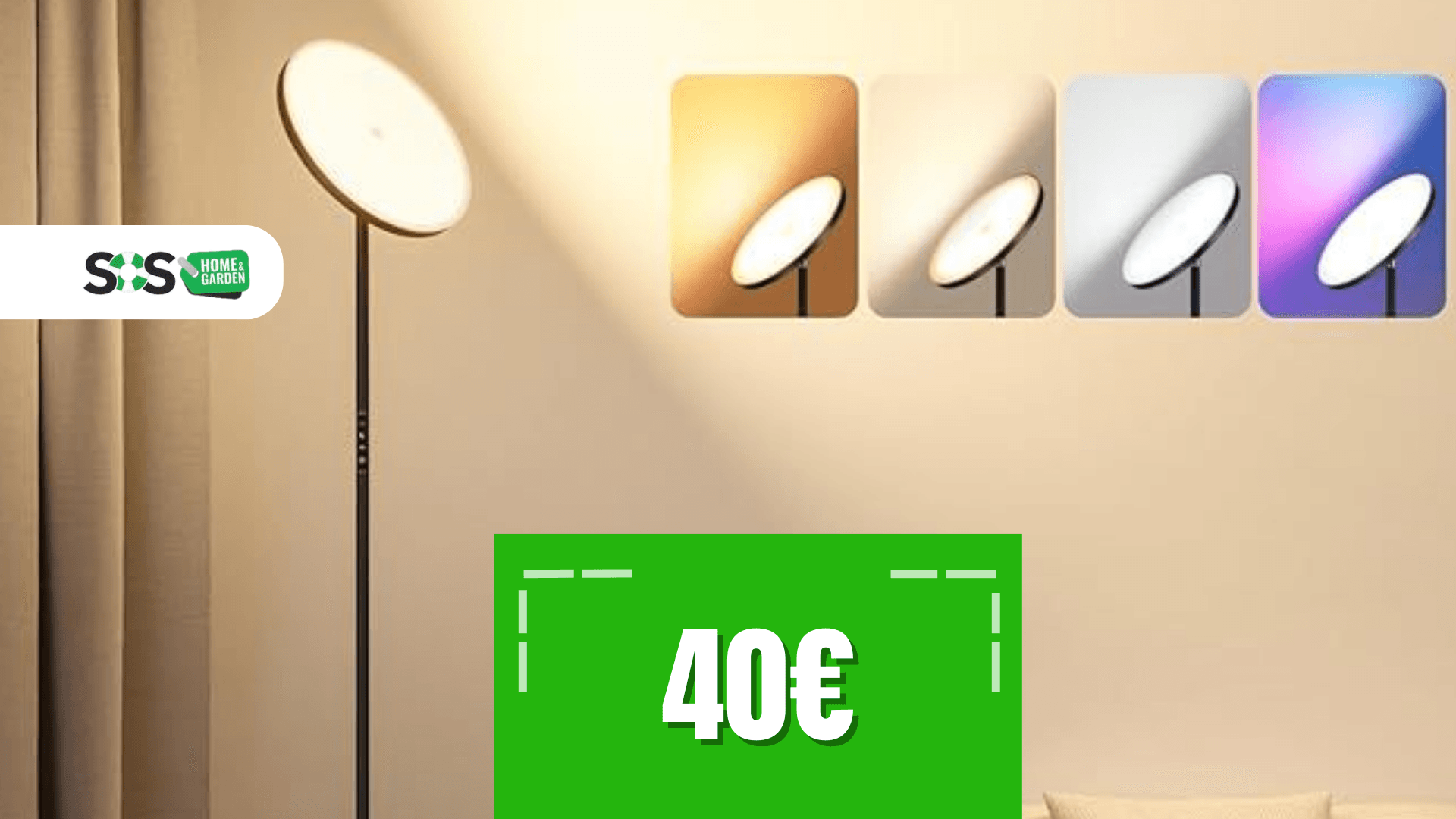 Immagine di Lampada da terra LED a 40€ con illuminazione dimmerabile!