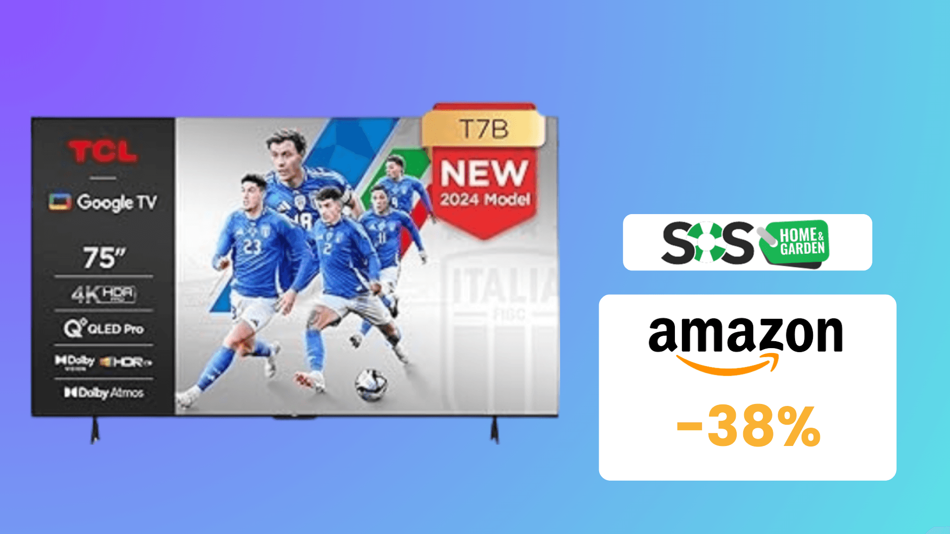 Immagine di Smart TV TCL QLED 75” a 750€: SCONTO del 38%