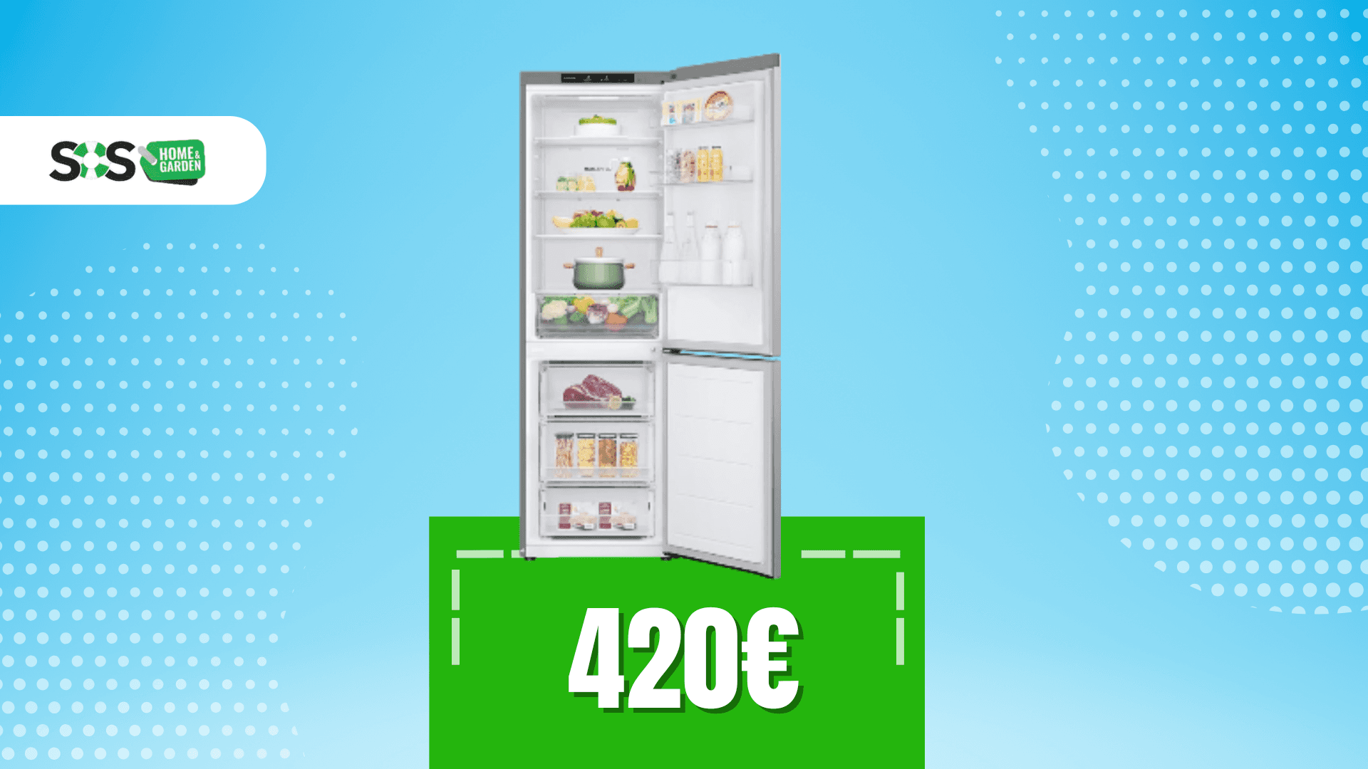 Immagine di Frigorifero LG a 420€: capacità 344L e tecnologia No Frost!