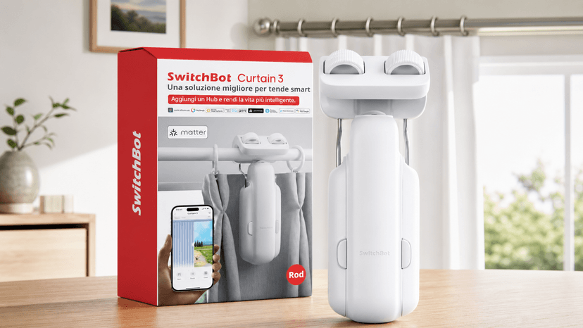 Immagine di SwitchBot Curtain 3 Rod cala del 28%: tende smart a prezzo più leggero