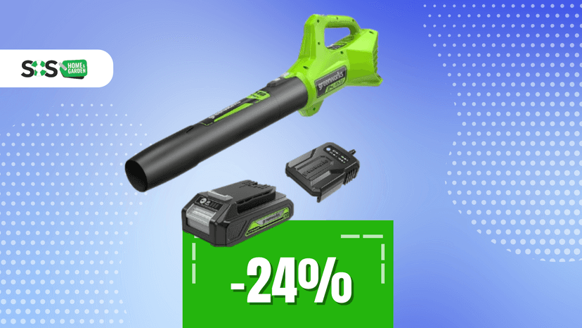 Immagine di Soffiatore Greenworks a solo 85€: potente e leggero!