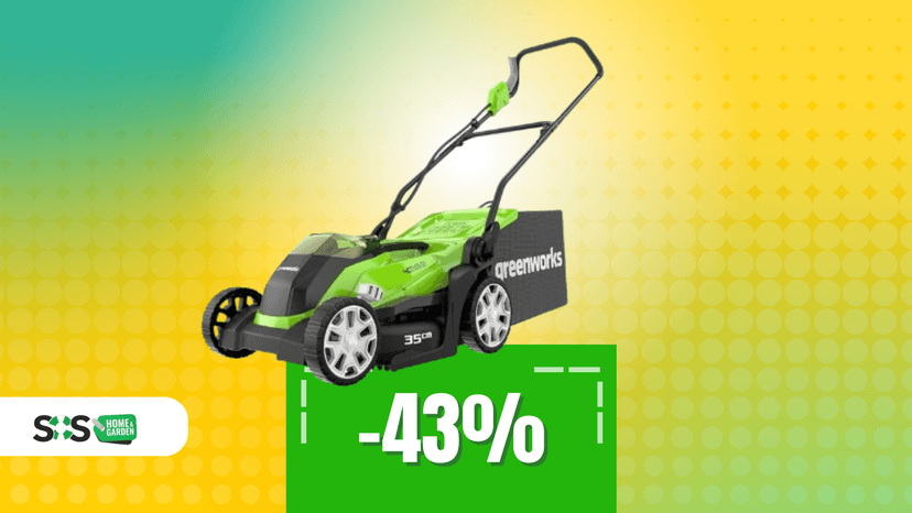 Immagine di Tagliaerba a batteria Greenworks a 182€: compatto e potente!
