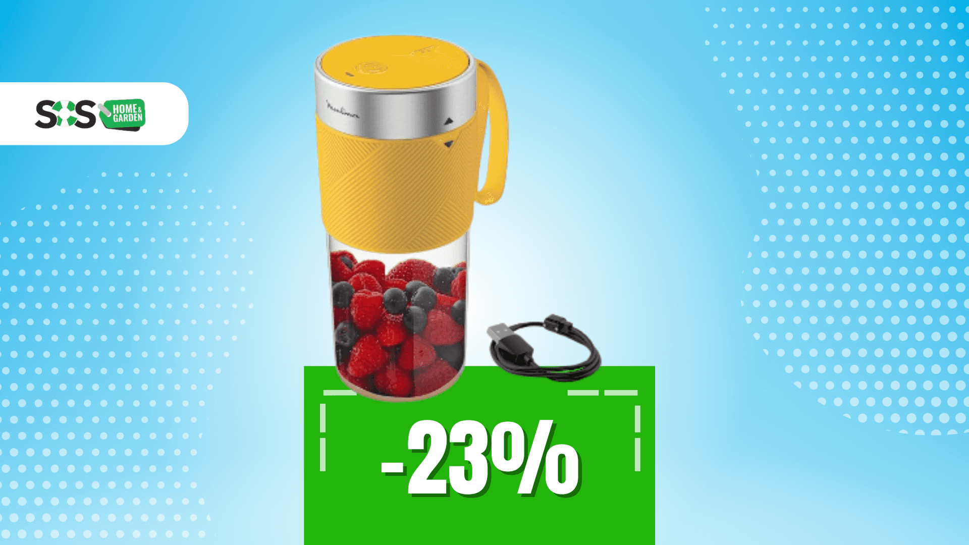 Immagine di Frullatore portatile Moulinex a 30€: le tue bevande ovunque!