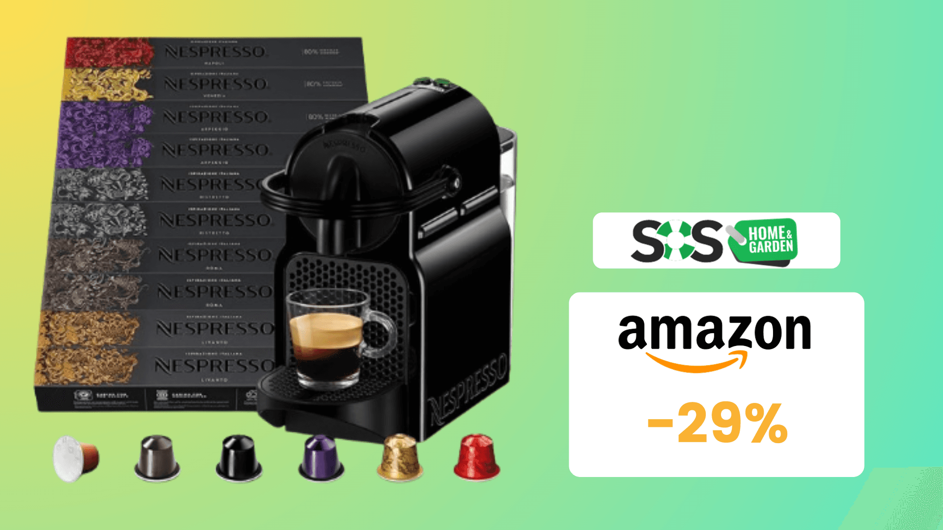 Immagine di Nespresso Inissia + 100 capsule a 100€: esclusiva Prime!