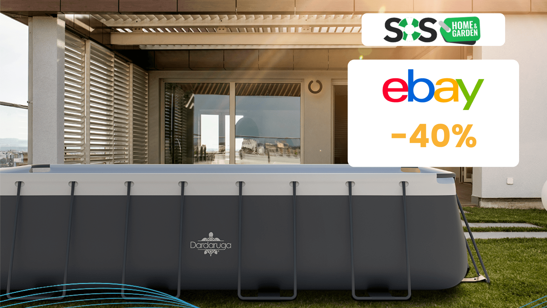 Immagine di Piscina fuori terra Dardaruga 550x305x132cm a 900€!