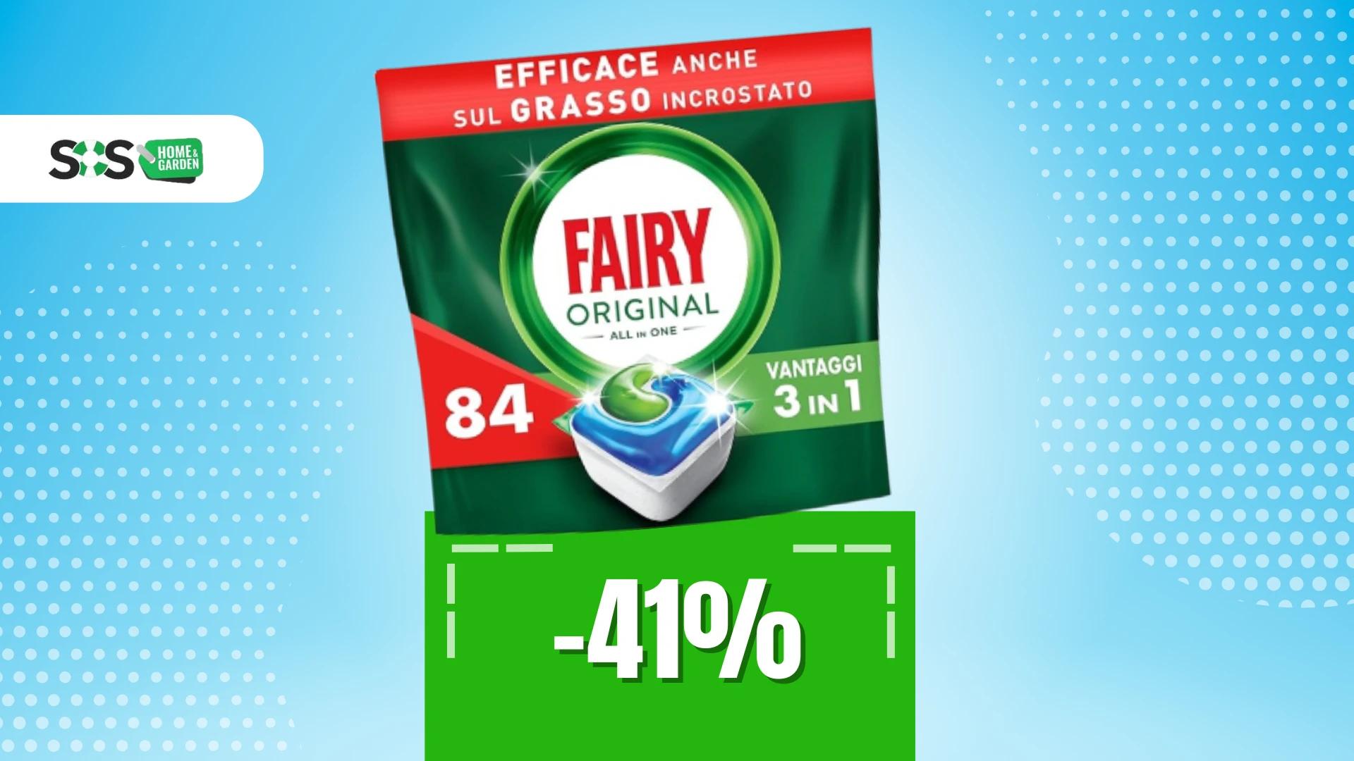Immagine di 84 lavaggi a prova di brillantezza con Fairy a soli 18€!