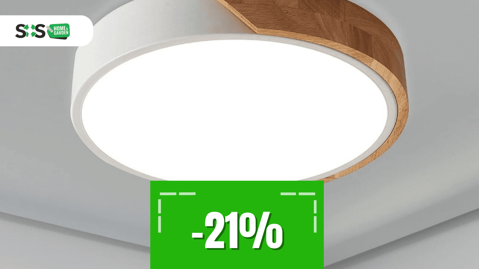 Immagine di Plafoniera LED a 25€ con stile moderno e design in legno!