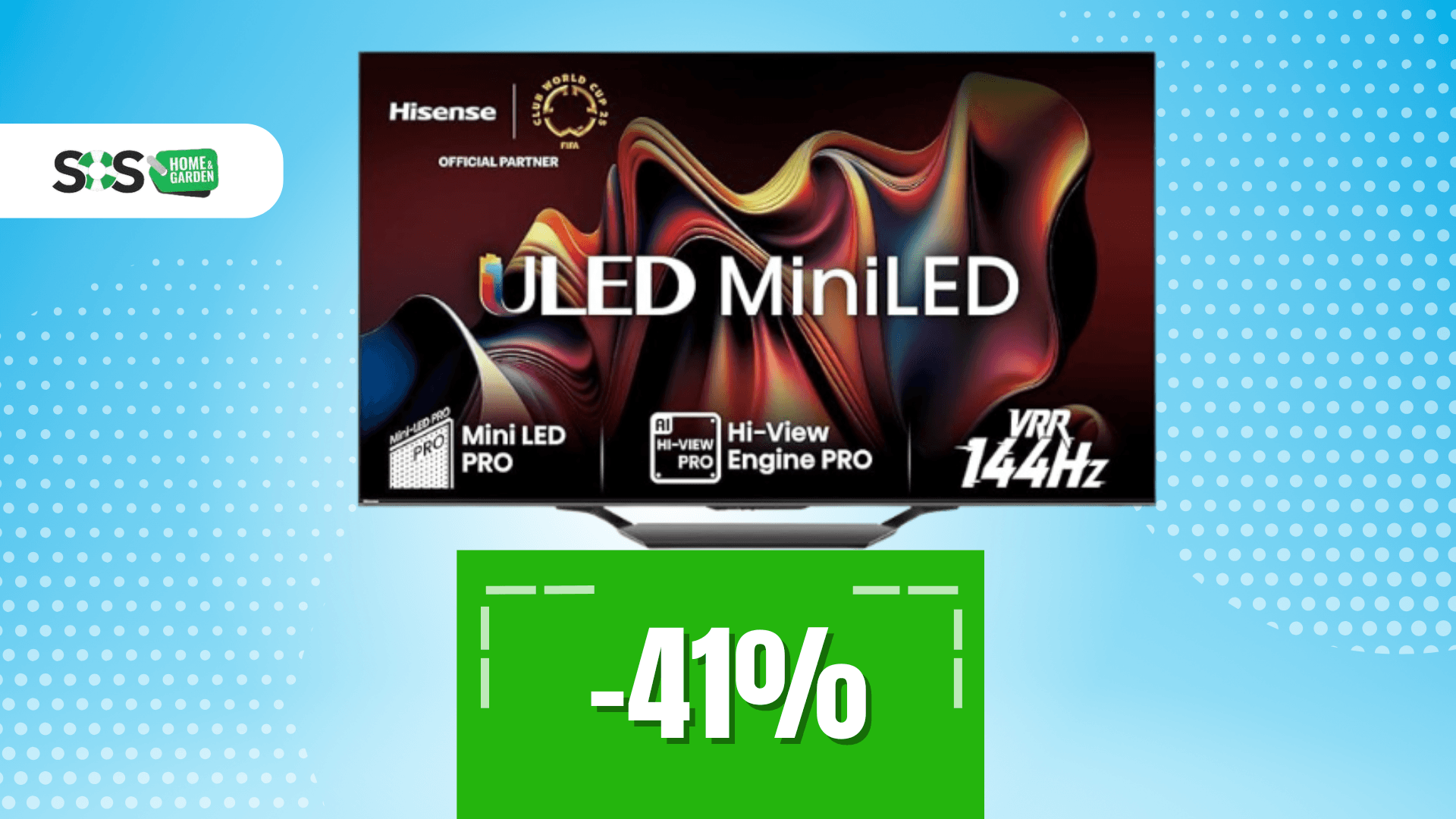 Immagine di Colori brillanti e neri profondi con Hisense Mini-LED 55"!