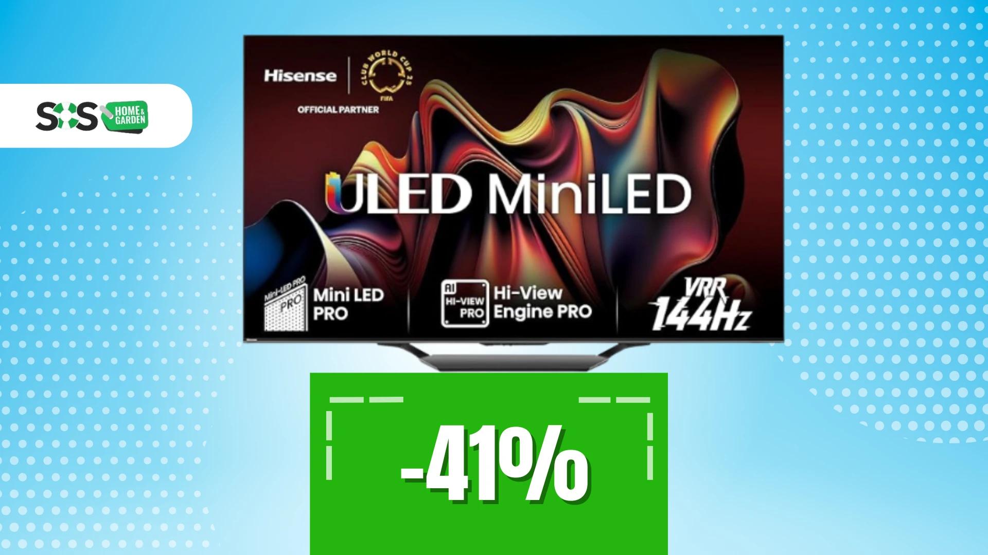 Immagine di Colori brillanti e neri profondi con Hisense Mini-LED 55"!