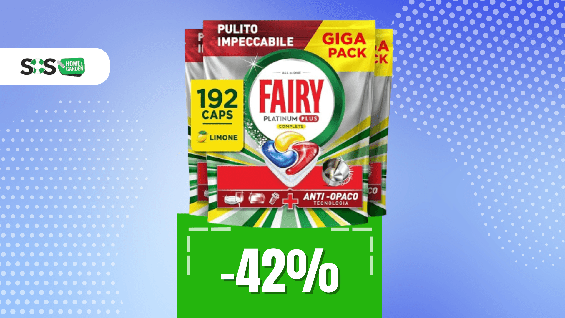 Immagine di 192 capsule di Fairy Platinum Plus in offerta a soli 37€!