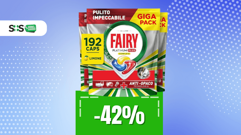Immagine di 192 capsule di Fairy Platinum Plus in offerta a soli 37€!