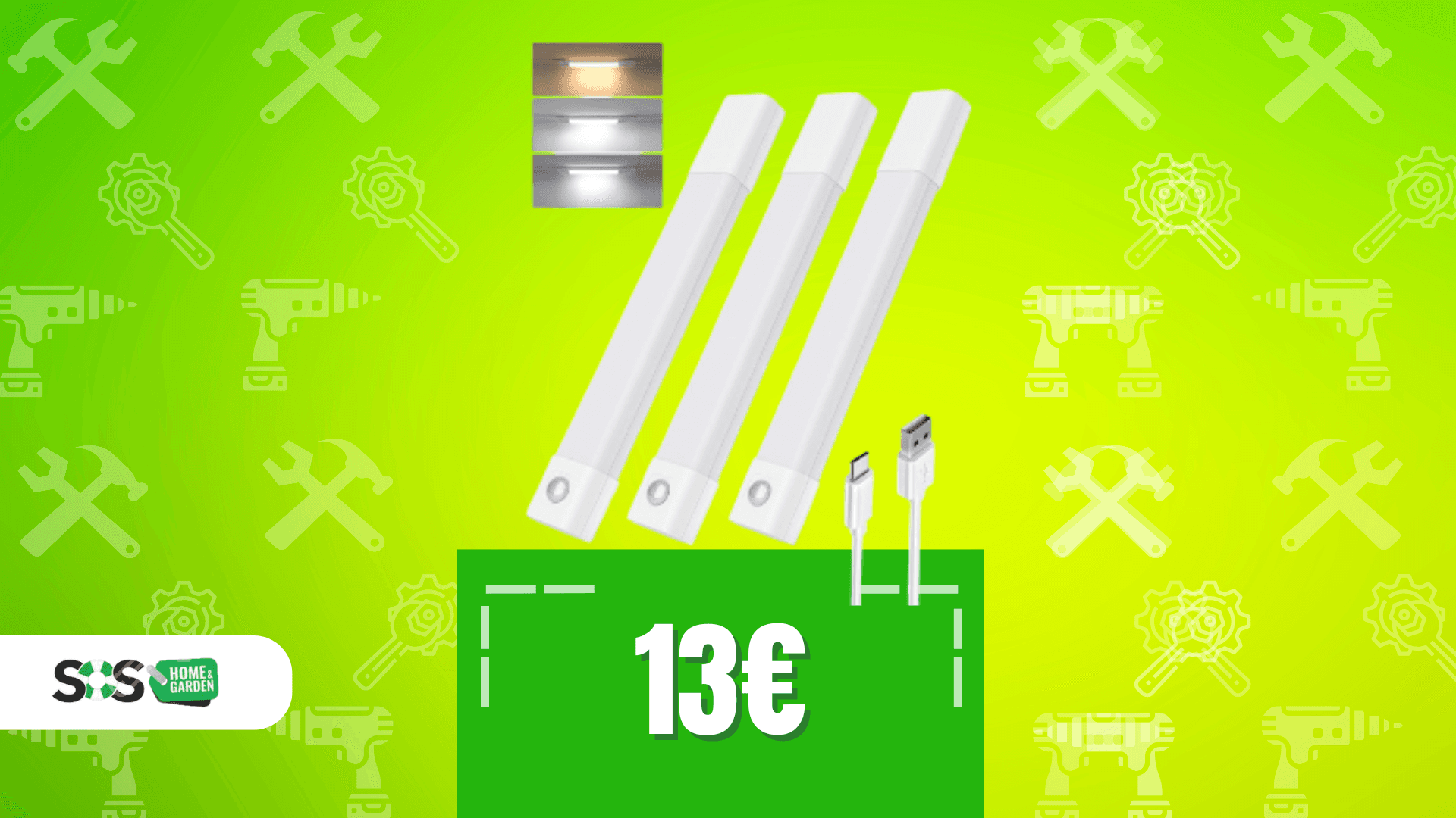 Immagine di 3 luci con sensore di movimento a 13€: comodissime!