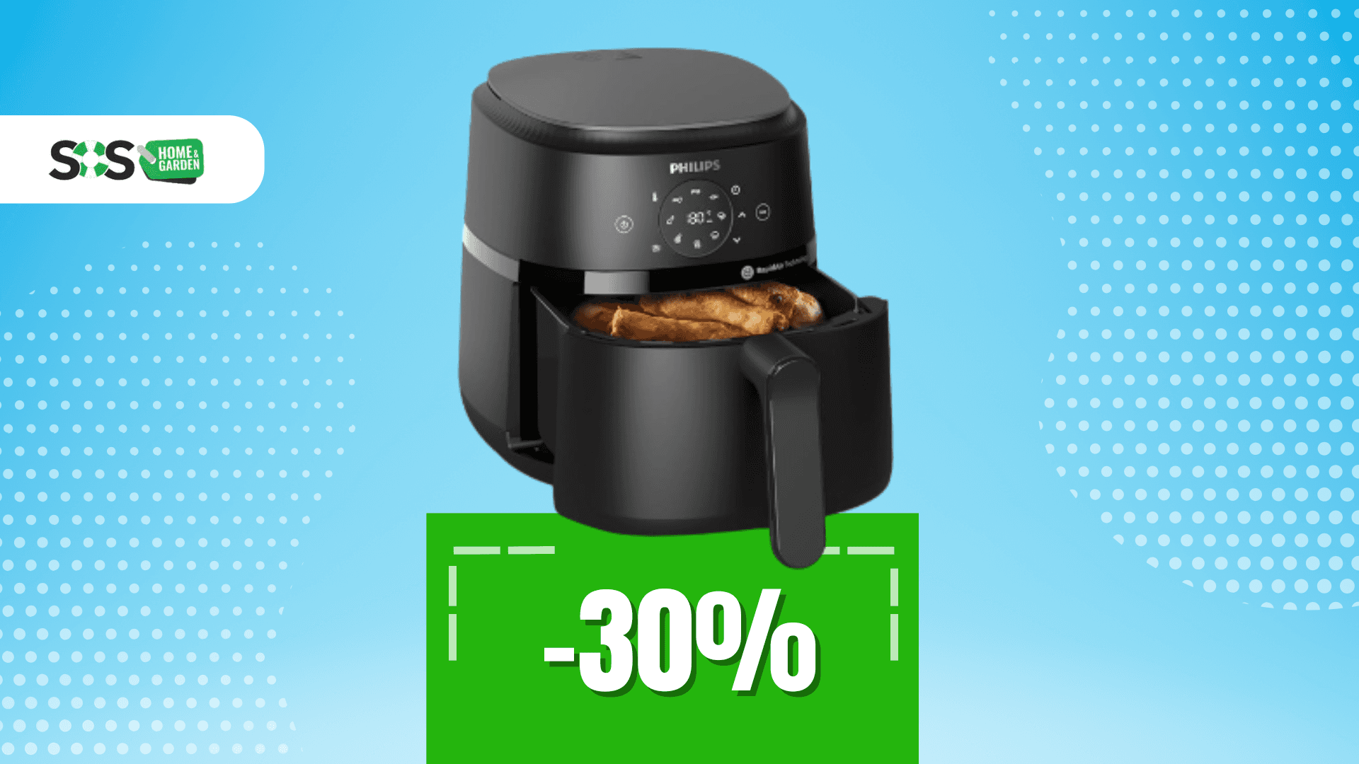 Immagine di Meno 90% di grassi e 100% di gusto: Philips Airfryer a 70€!