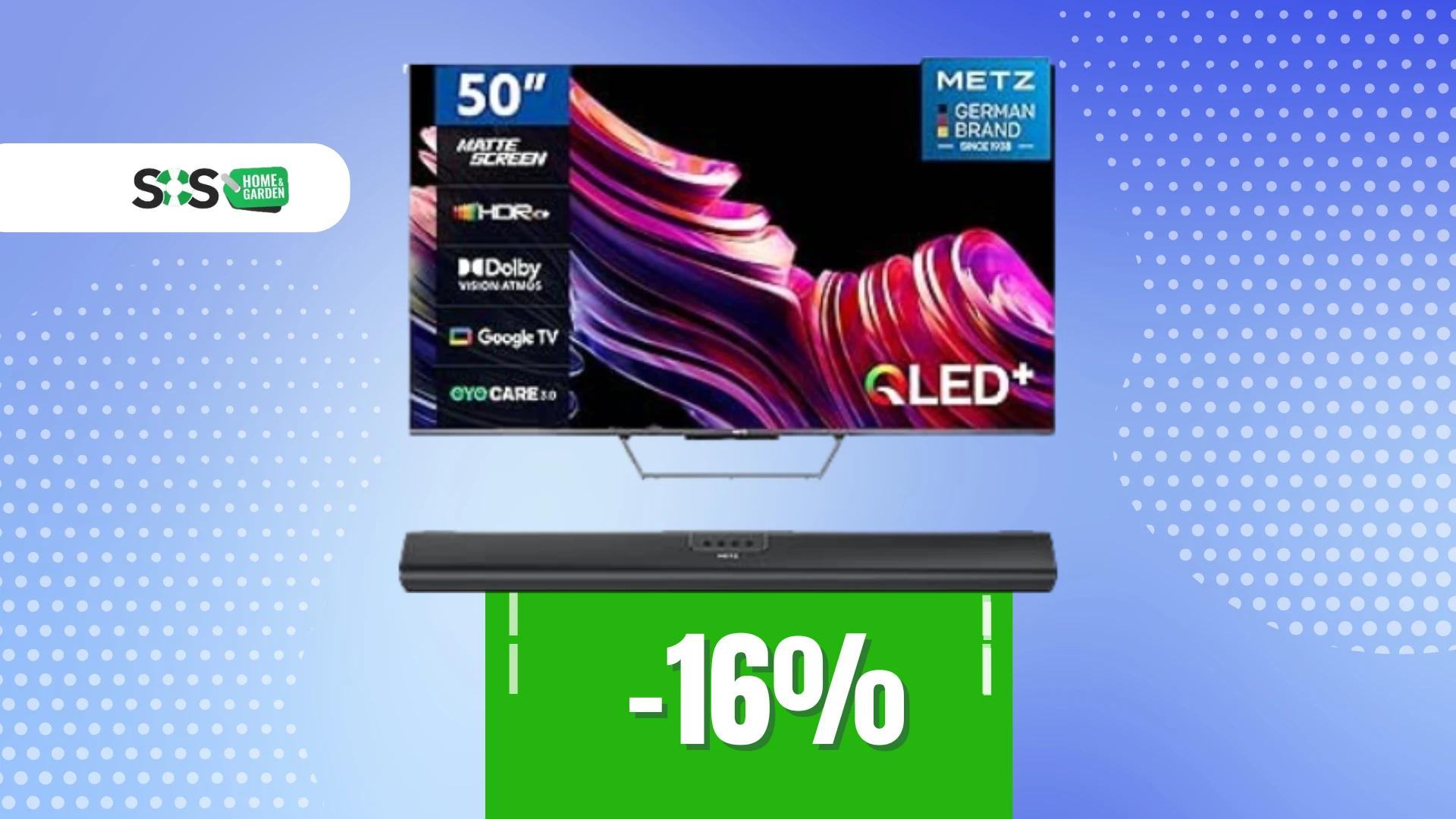 Immagine di Smart TV Metz 50" con soundbar a soli 460€: IMPERDIBILE!