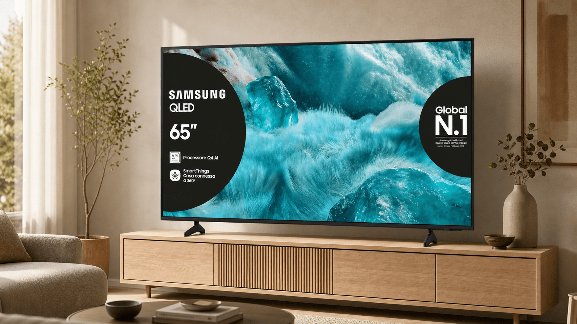 Immagine di La smart tv Samsung QLED Q7F4 scende di 210€: occasione QLED