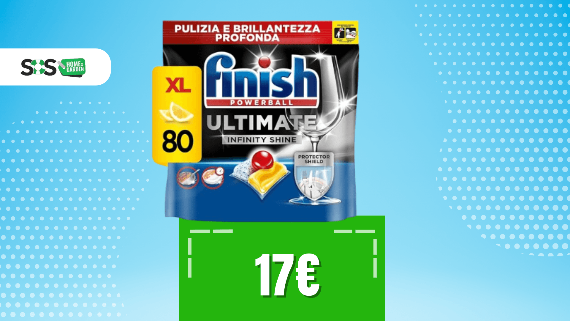 Immagine di 80 capsule Finish Ultimate a 17€ per piatti brillantissimi!