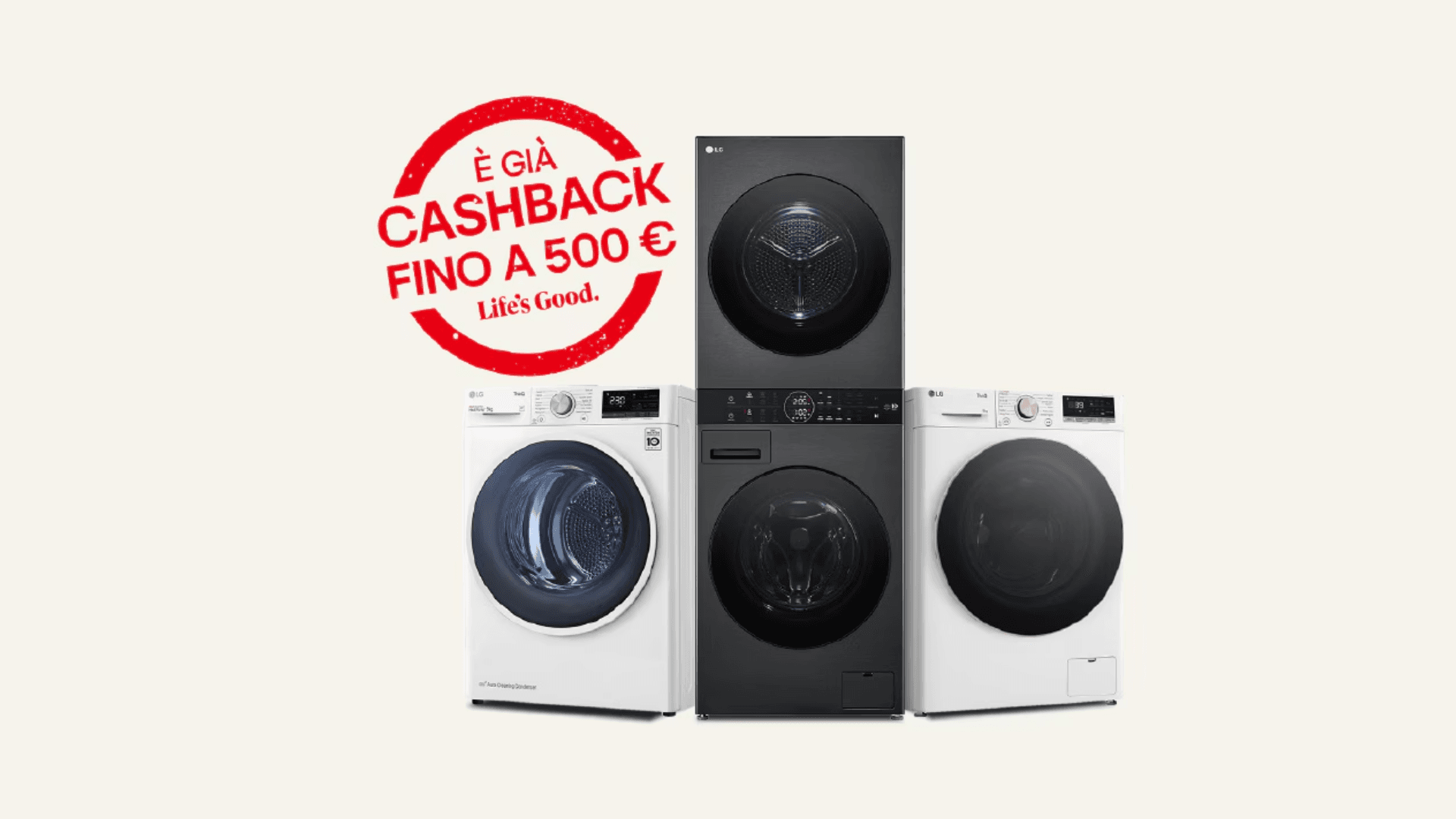 Immagine di Cashback fino a 500€ sulla sezione "cura dei capi" LG!