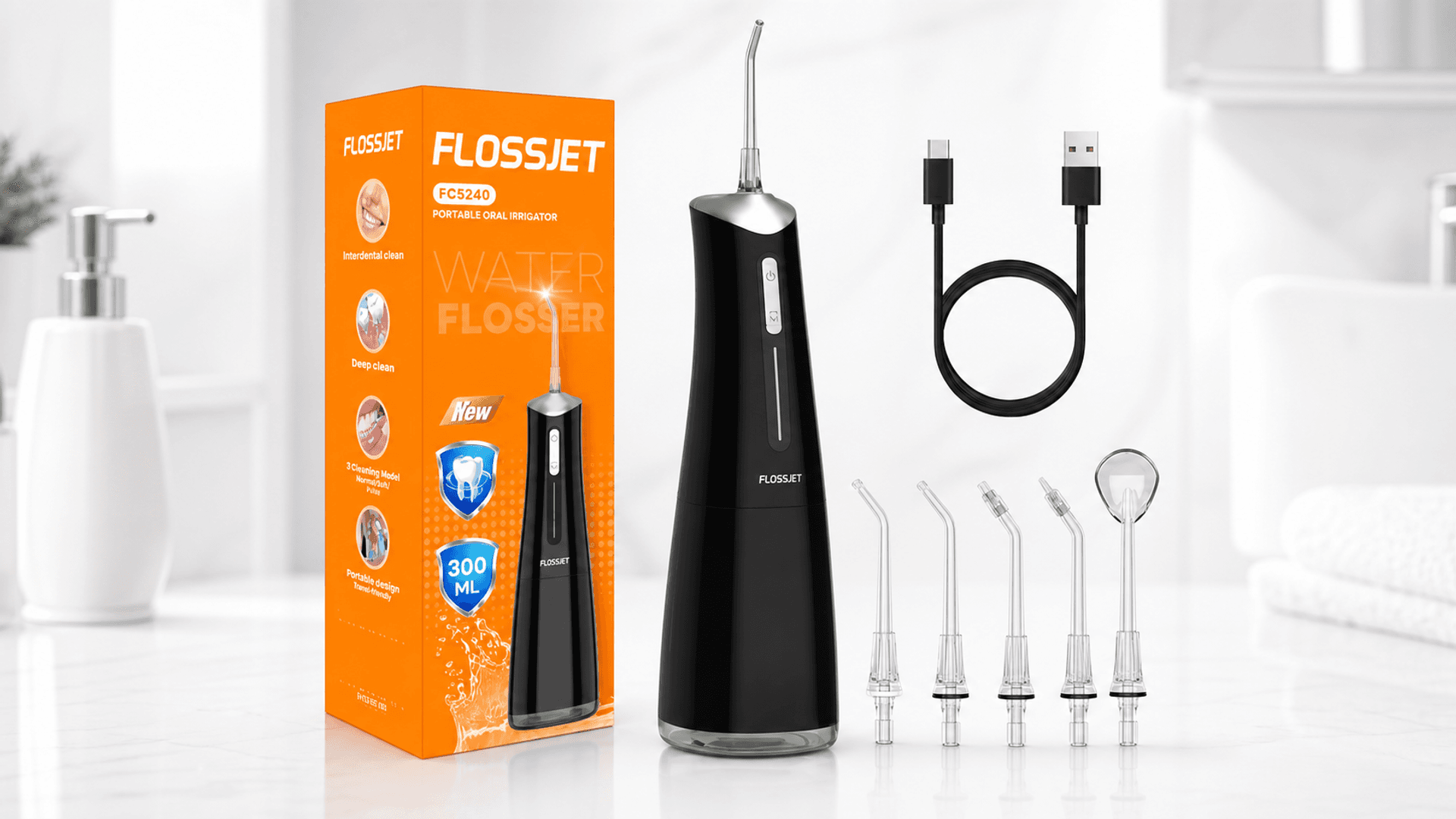 Immagine di Idropulsore dentale FlossJet a 24,99€: il taglio è del 38%