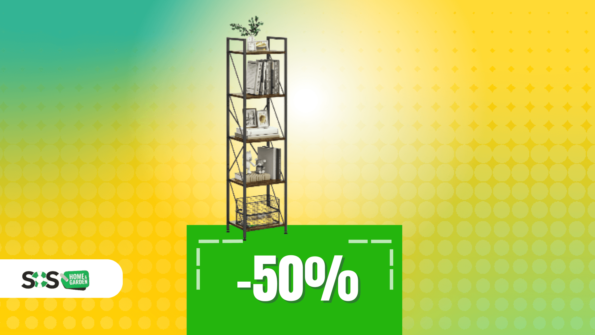 Immagine di Scaffale a 5 ripiani a soli 35€ con stile industriale!