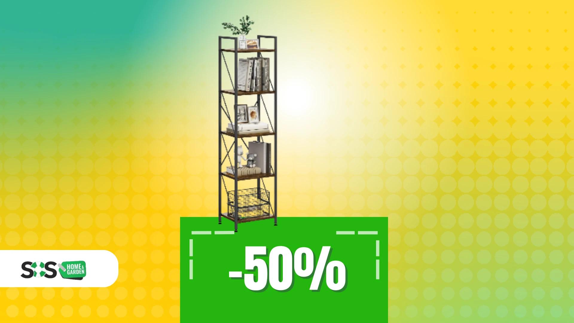 Immagine di Scaffale a 5 ripiani a soli 35€ con stile industriale!