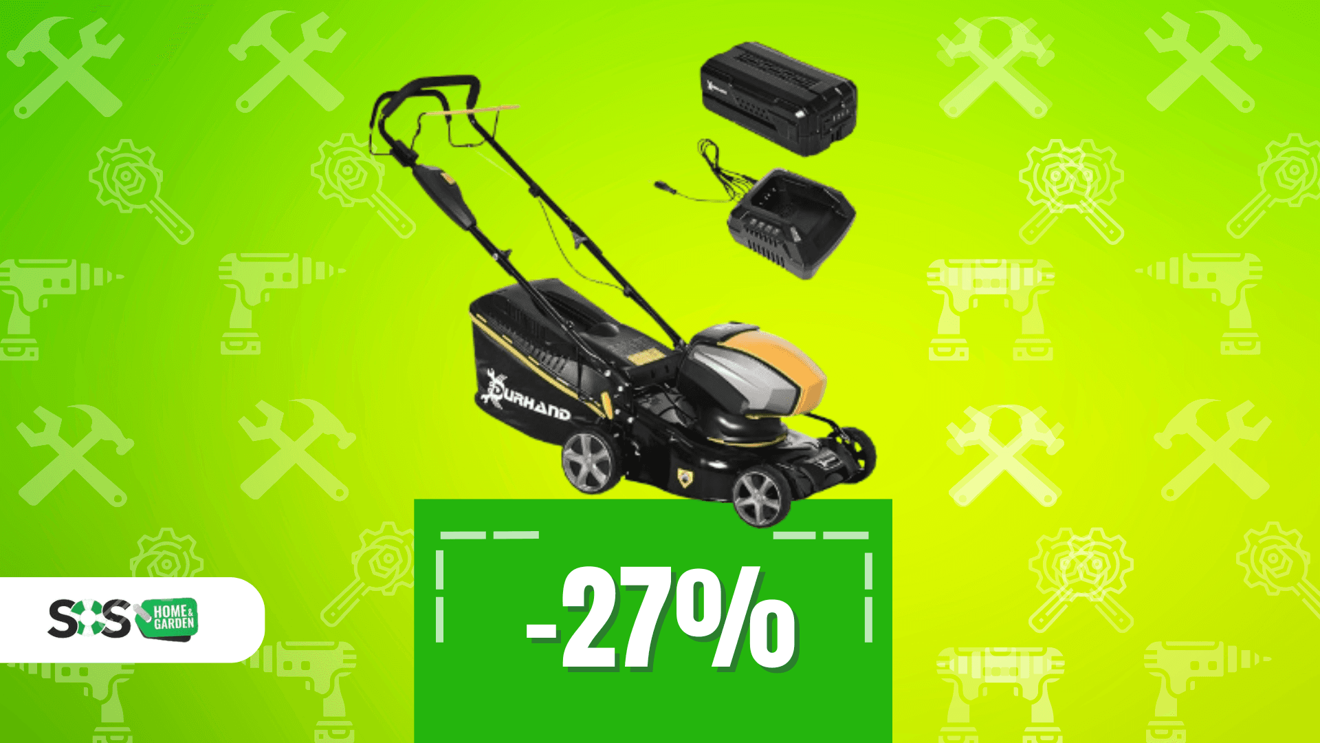 Immagine di Un prato da sogno con questo tagliaerba a batteria Durhand!