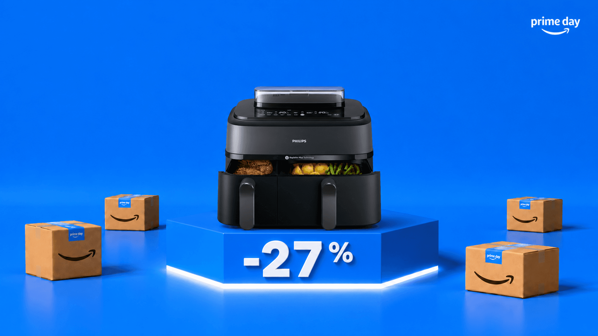Immagine di La friggitrice ad aria Philips con doppio cestello e vapore è al -27%
