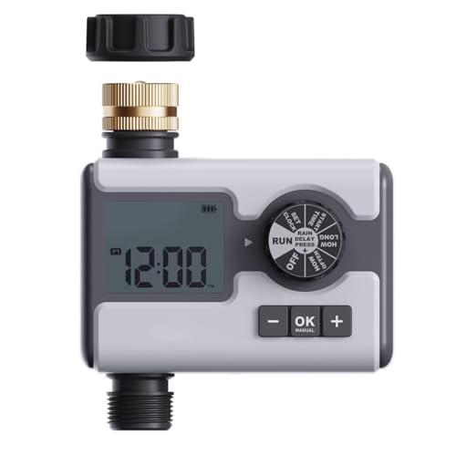 Aqualin Timer per irrigazione da Giardino, Timer per irrigazione con 3 programmi Separati, Ritardo della Pioggia, Manuale, Sistema di irrigazione Automatico per Piscine