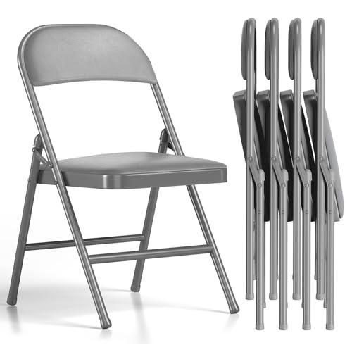 Asdsed Sedie Pieghevoli, Imbottite, con portata 160kg, Comodo ed Stabili Sedia Pieghevole per Giardino, Esterno, Campeggio, Balcone, Interni, Ufficio, Feste