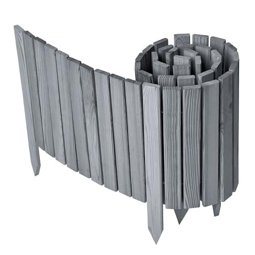 Garronda Rollborder Recinzione in legno flessibile bordatura giardino bordura per aiuola staccionata in legno cordolo Decorazione da frutteti Palizzata GD-0149