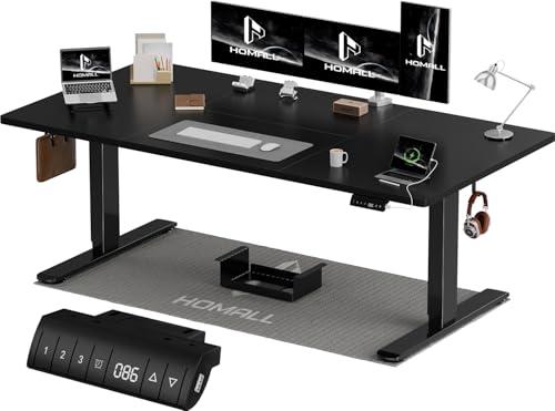 Homall scrivania regolabile in altezza, scrivania da ufficio con quattro sezioni, scrivania per computer con funzione di memoria.