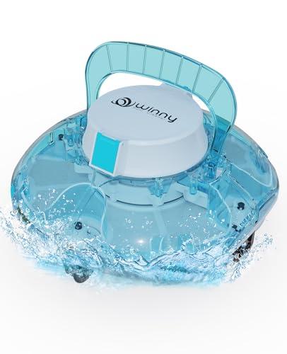 WINNY POOL CLEANER Winny 200 Robot Piscina, Piscina Senza Fili con Batteria, Autonomia 80 Min per Piscine Fuori Terra 60 m², Doppia Filtrazione, Parcheggio Automatico