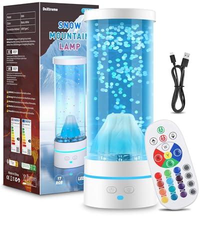 DoXtreme Lampada Vulcano LED con Effetto Eruzione, 17 Colori + 4 Modalità Luce, Telecomando RF 15m - Lampada Atmosfera con Timer 8h, Riscaldamento Sicuro per Camera, Ufficio, Regalo