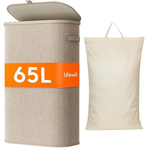 Lifewit Cesto Portabiancheria, Cesta Panni Sporchi con coperchio, Laundry Basket con Plastica Manici, Porta Biancheria Sporca per Bagno, Lavanderia, Camera da Letto