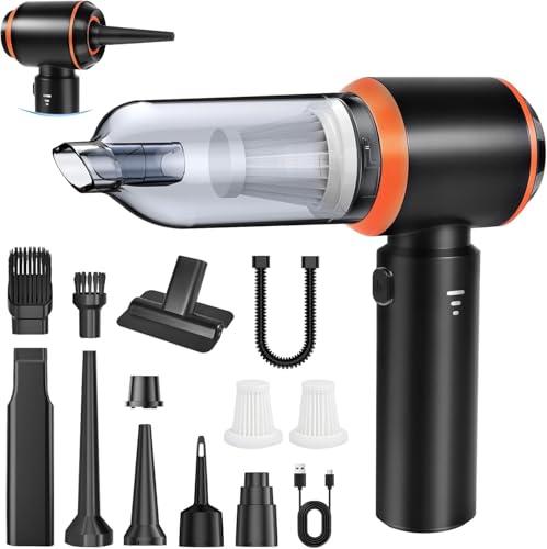 FIVAVA Aspirabriciole Senza Fili, 25000Pa Aspirapolvere Auto Portatile 4 in 1 Aspirapolvere Auto Potente,3 Velocità Mini Aspirapolvere Motore Brushlessper Auto, Casa, Ufficio, Peli Cane