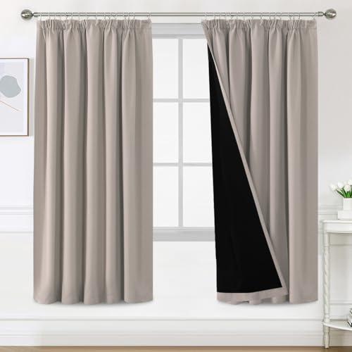 BellaHills 100% Tende Oscuranti per Interni 2 Pezzi Tende Termiche per Soggiorno e Camera da Letto Curtains Oscurante per Salotto