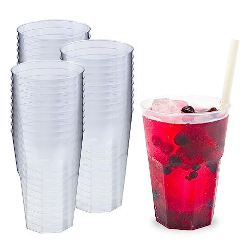 Silverkitchen 30x bicchieri da cocktail da 0,3 L, trasparenti in PP a 6 angoli, Made in Germany Bicchieri da cocktail in plastica dura, resistenti e riutilizzabili