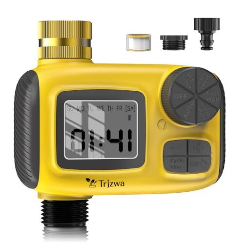 TRJZWA Irrigazione Automatico Solare con Timer di Irrigazione 2024 L'ultima Versione del Kit di Irrigazione Solare per Vasi,Giardino,Balcone con 15m Tubo di Irrigazione,15 Gocciolatori per Irrigazione