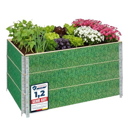 Garronda Orto Rialzato da Esterno per Giardino, Cassoni Orto, Aiuola Rialzata con Telaio in Legno 120x80 cm, Grandi Fioriere per Piante, Fiori, Erbe, Frutta e Verdura GD-0075