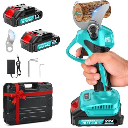 Forbici Potatura a Batteria,21V 4000mAh, Forbici Potatura 1000W Funzionare Ininterrottamente per 6-10 ore, Forbice Potatura Diametro di Taglio di 40-5